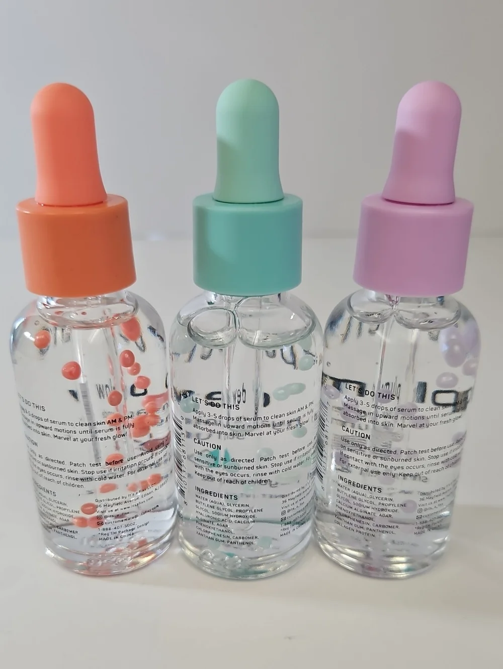 spa•scentials GLOW, PLUMP & DEW FACIAL SERUM 3-PIECE SET